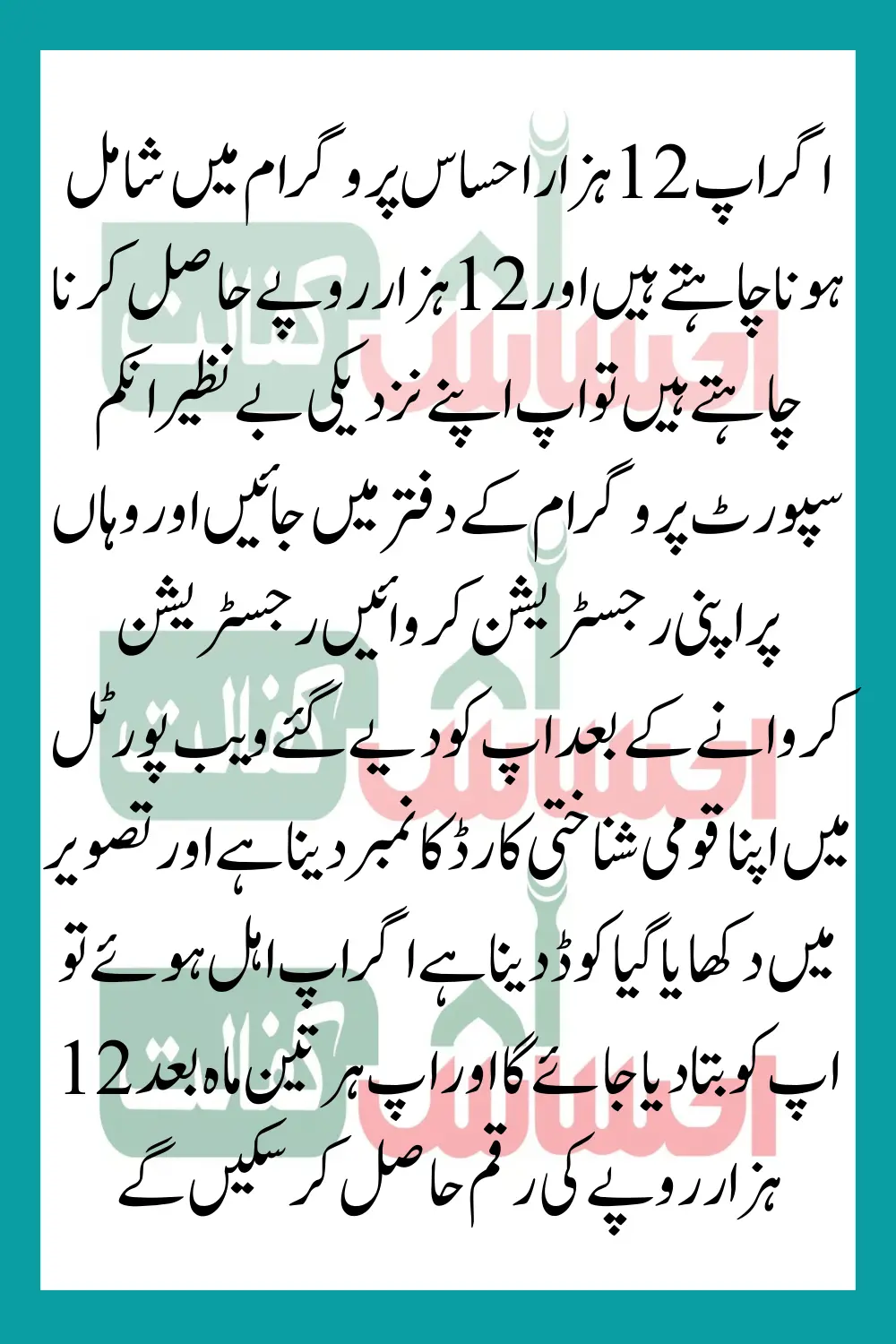 Ehsaas Program 12000 CNIC Online Check 2024 – Latest Update for 20 January