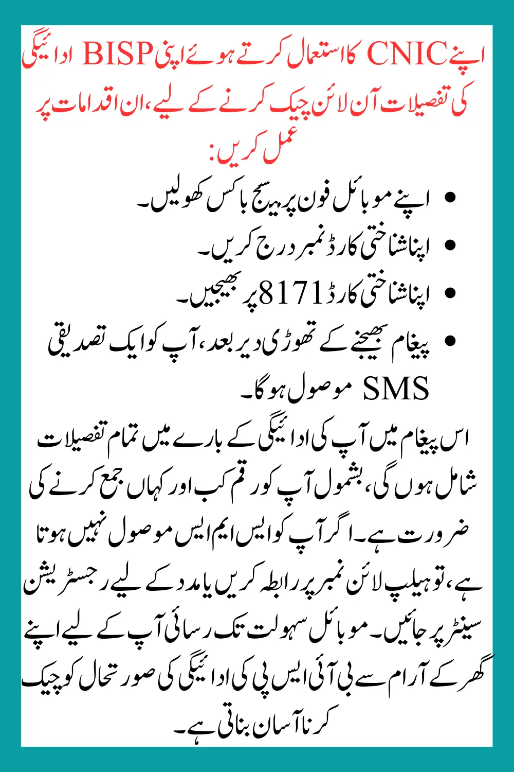 Check Balance Online Through 8171 Web Portal on www.bisp.gov.pk – 2024 Update