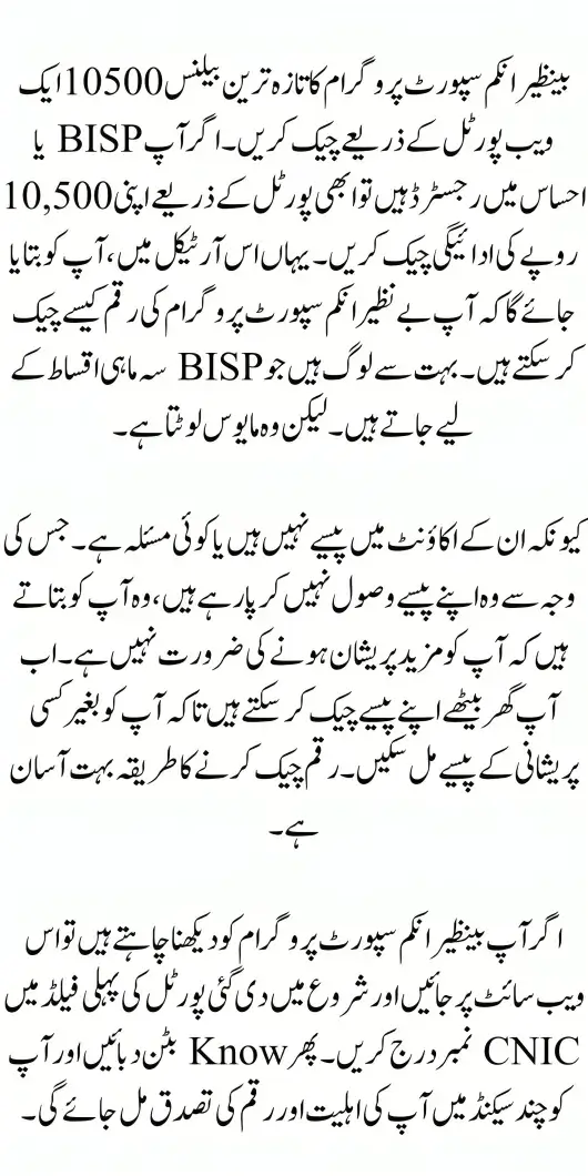 Track Your Benazir Income Support 10,500 Payment: The Latest Balance Check Guide