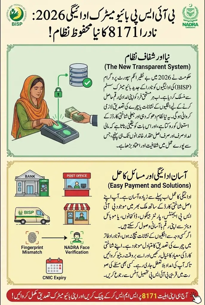 BISP Biometric Payment NADRA 8171 Complete Information For Beneficiaries 2026