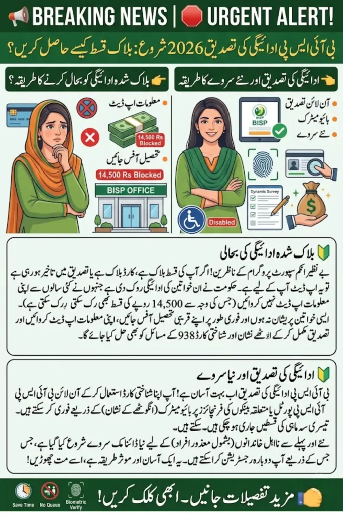 Government Approves BISP Payment Verification for Blocked Accounts: Payment Release Begins