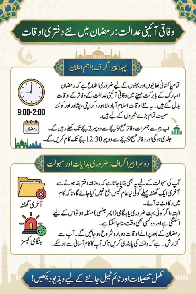 Federal Constitutional Court Ramadan Office Hours 2026 – Complete Schedule and Guidelines