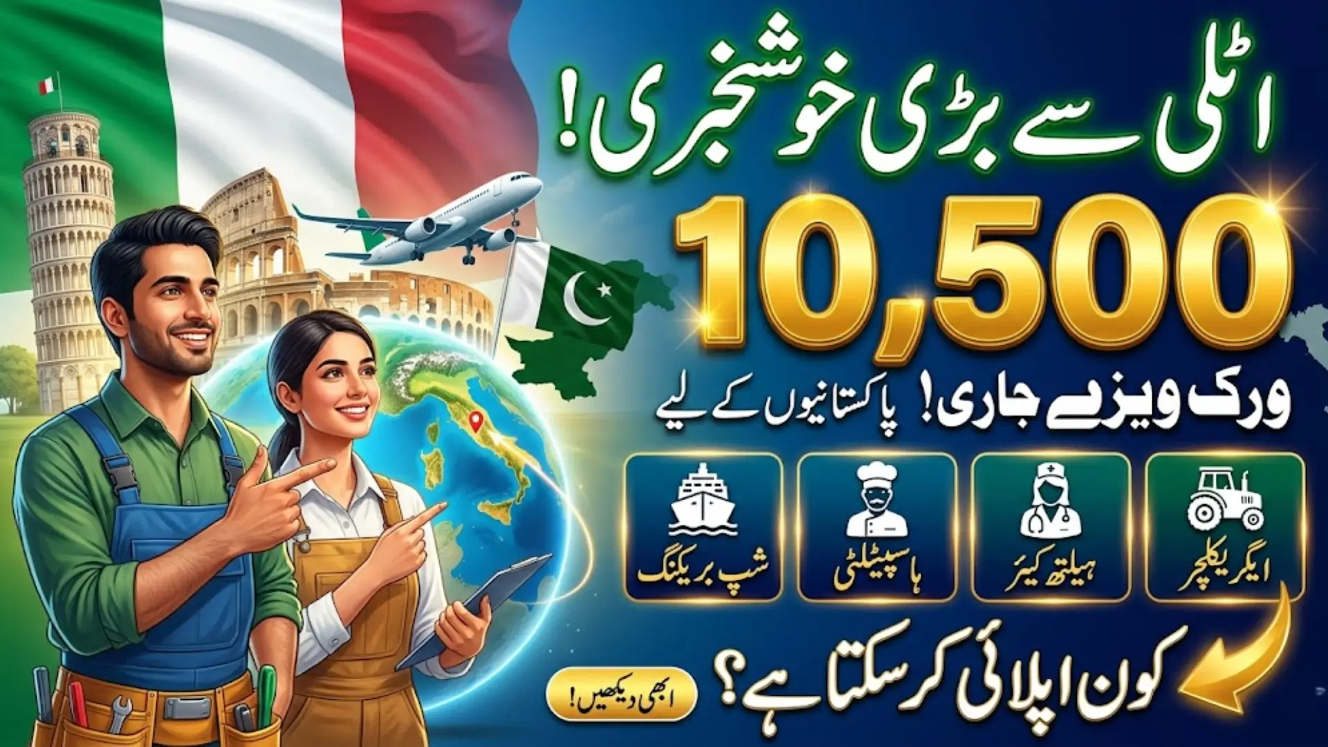 Italy Grants Work Visas for Skilled Pakistani 10,500 Workers to Promote Legal Migration