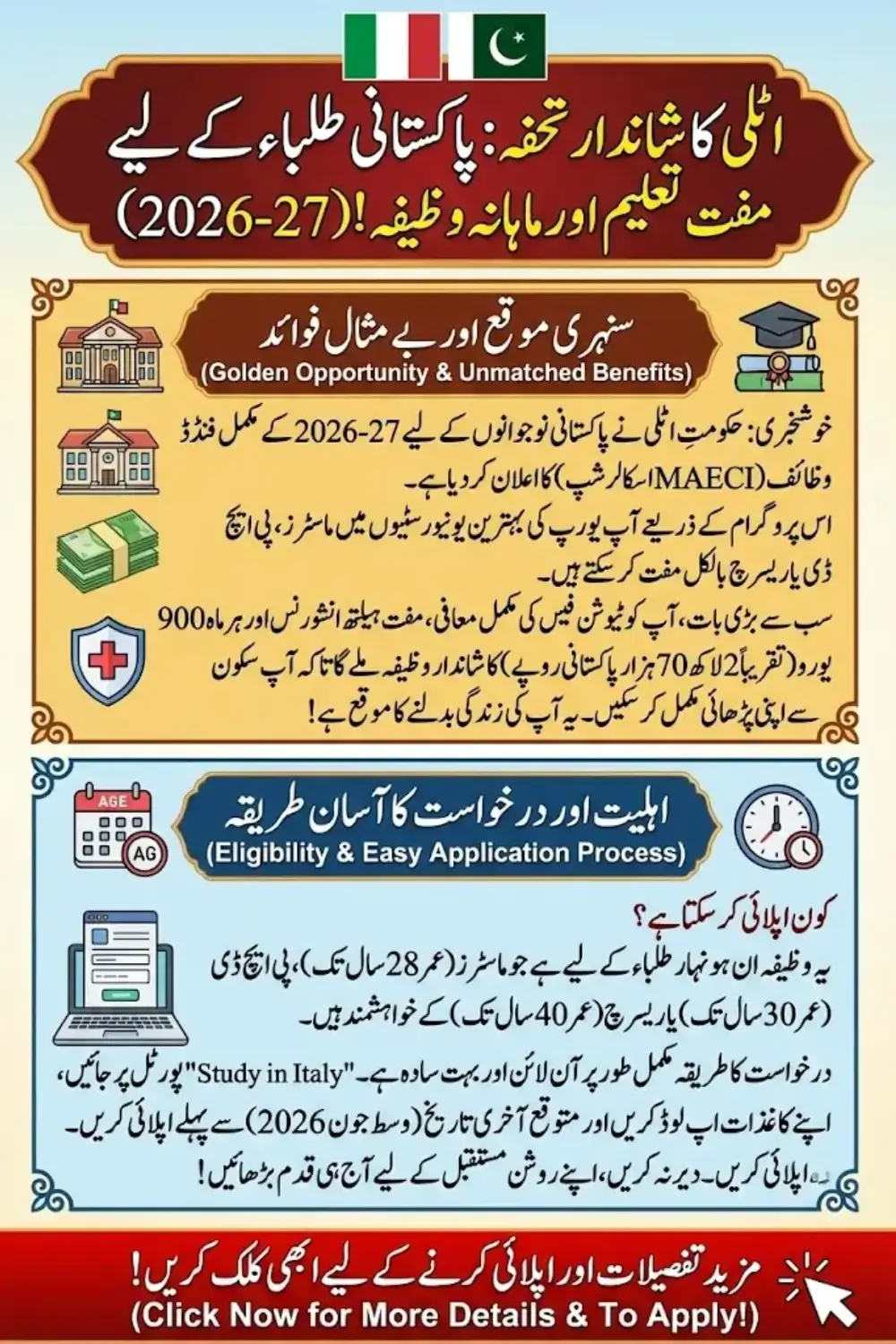 MAECI Scholarship Italy for Pakistani Students 2026–27 A golden opportunity for fully funded higher education in Italy