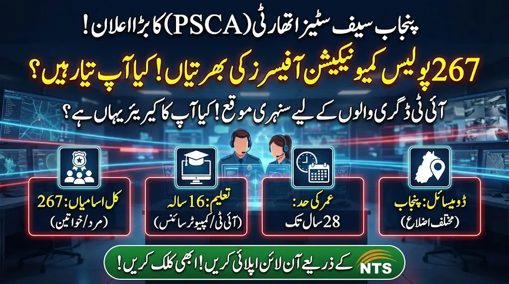 PSCA Police Communication Officer Jobs Announced for 267 Vacancies Check Now