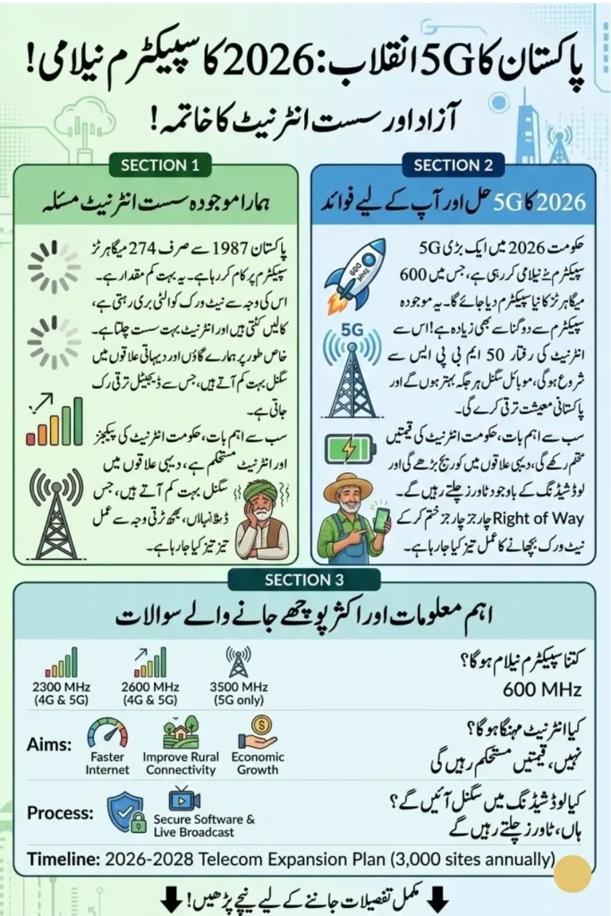 Pakistan 5G Spectrum Auction 2026: Key Details, Benefits, and Telecom Sector Updates