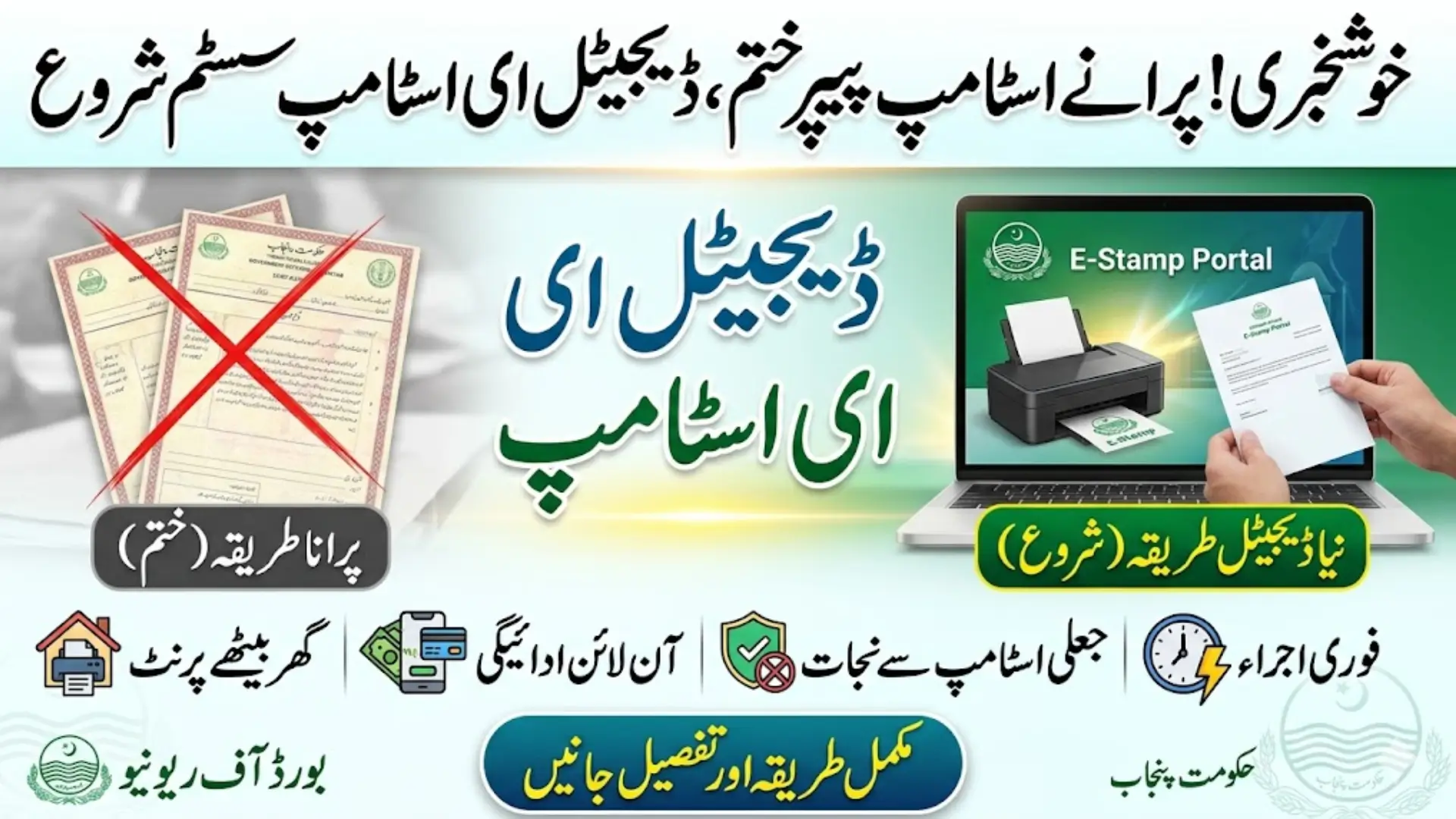 Punjab Government Digital E-Stamp System Introduces to Replace Traditional Stamp Papers