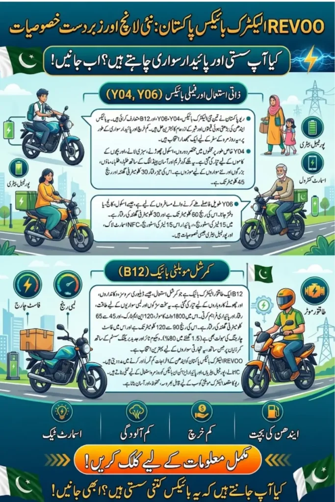 REVOO EV Bikes Pakistan Launches Y04, Y06, and B12 for Affordable and Sustainable Mobility