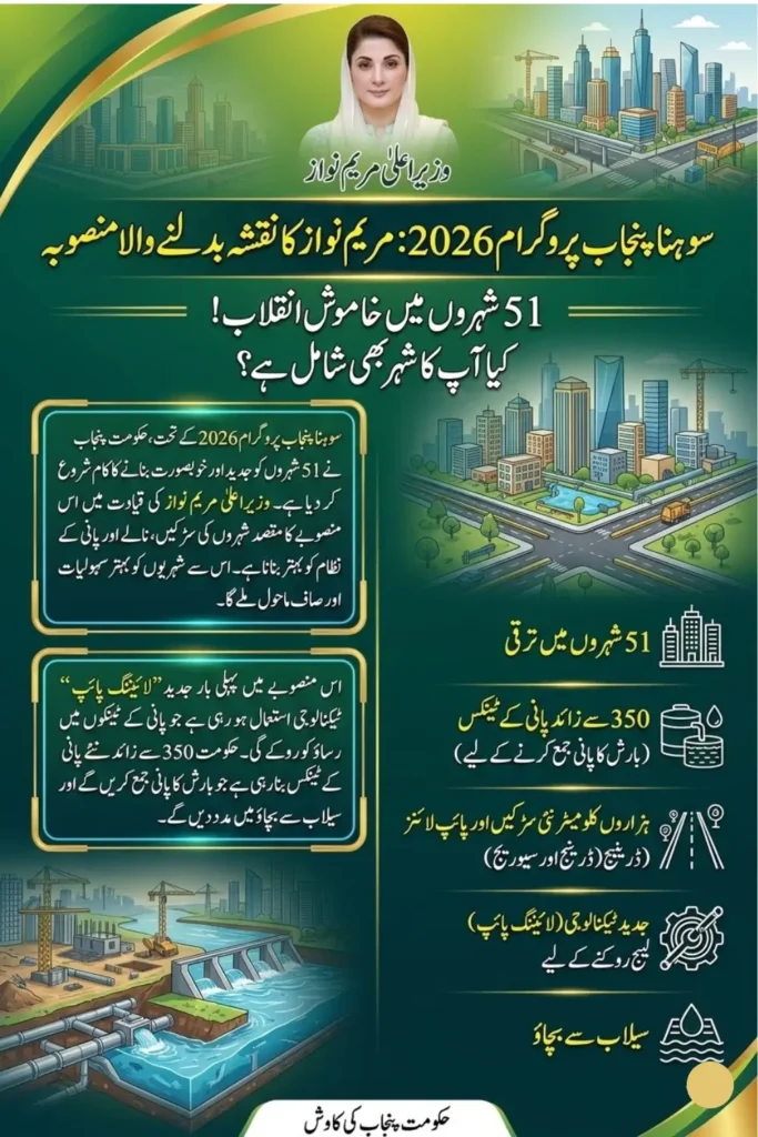 Sohna Punjab Program 2026: Maryam Nawaz’s Major Development Schemes Across 51 Cities