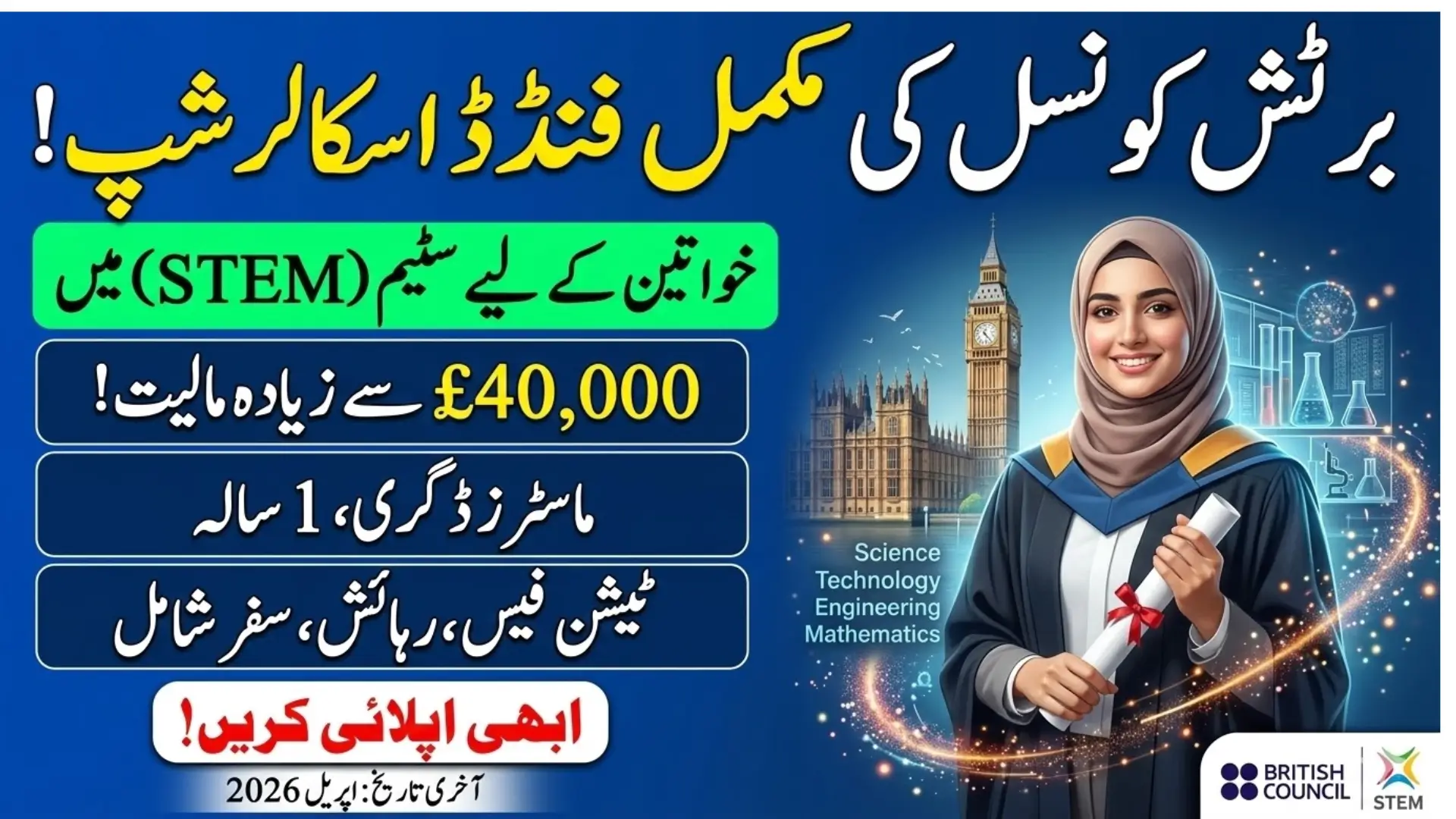 Women in STEM Scholarship UK 2026: Fully Funded Opportunities for Pakistani Women