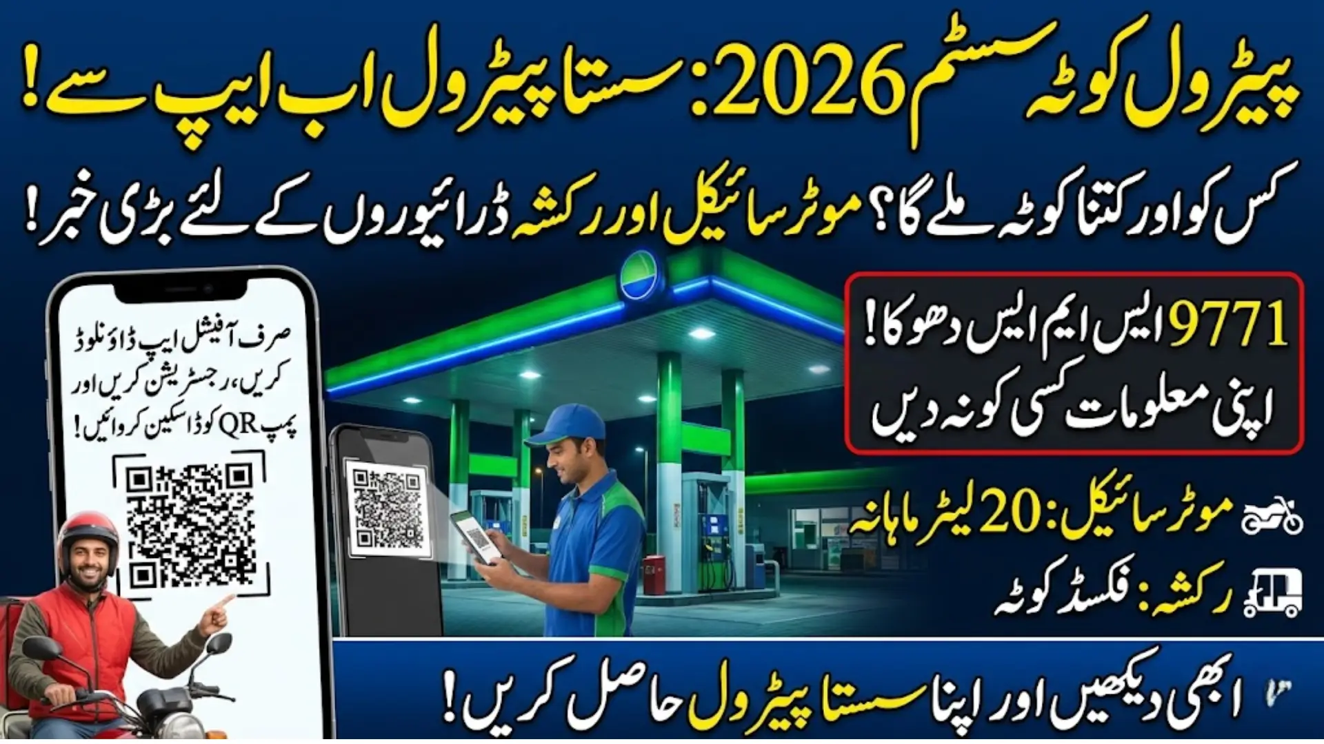 Pakistan Fuel Quota System 2026: App-Based Subsidy for Motorcycles and Rickshaws Explained