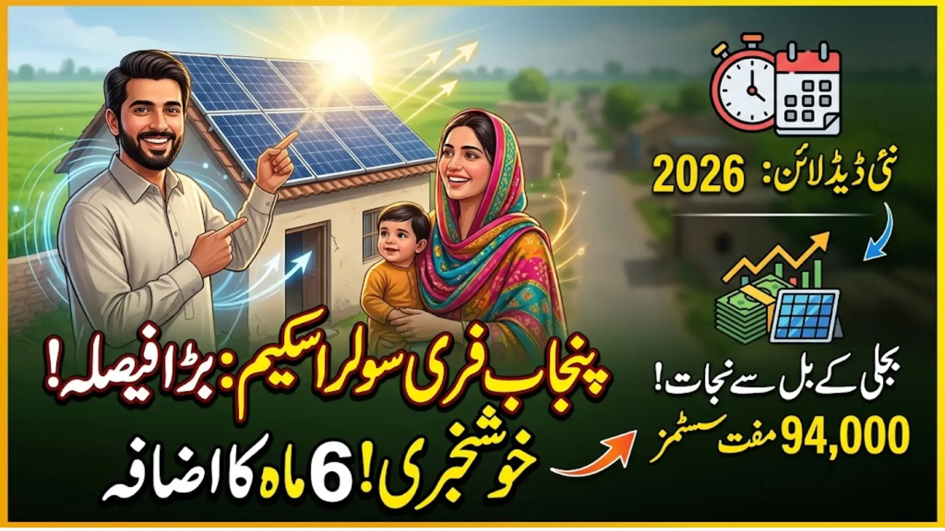 Punjab Free Solar Panel Scheme Extended by Six Months 2026: 94,000 Systems to Be Distributed Under Rs. 10 Billion Plan