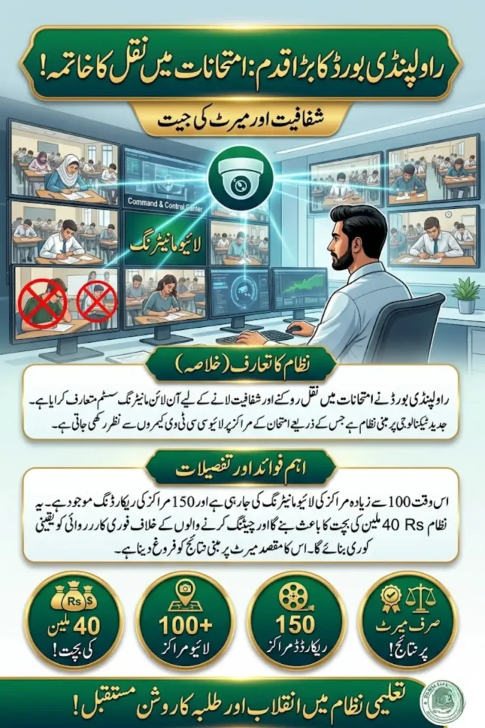 Rawalpindi Board Online Monitoring System Ensures Transparency in Matric Exams 2026